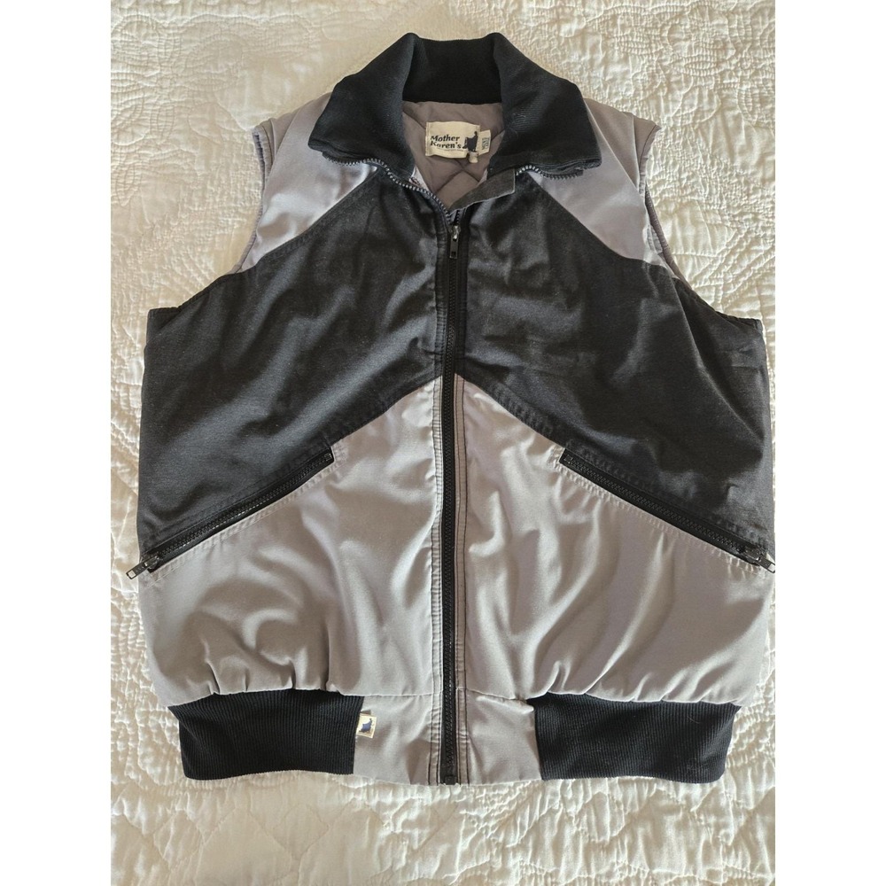Vintage 70s Mother Karens Puffer Vest Full Zip Salt Lake City Gray Size Large L